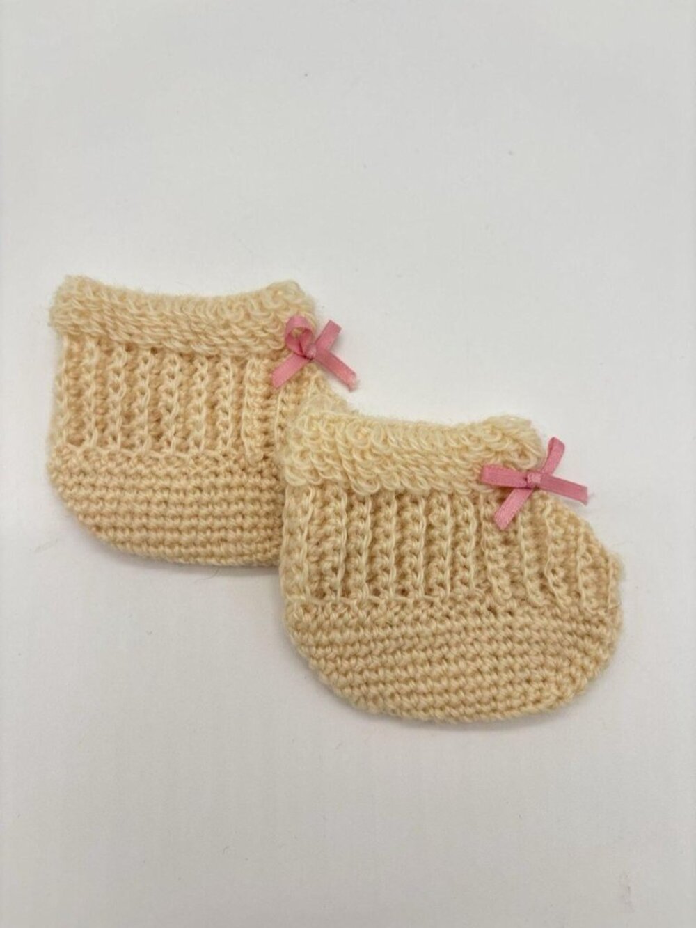 American Girl Doll Pleasant Company Samantha Knit Slippers Pink Bow Vintage 1993
